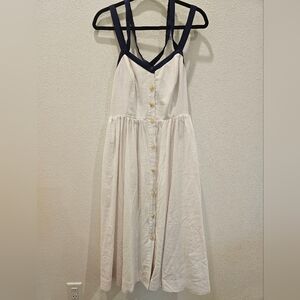 Maeve | Strappy Button-Front Midi Plus Size 8 Dress